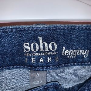 New York & Company Jeans - Soho Jeans with White flower design New York & Company Jeans - Soho Jeans with White flower design